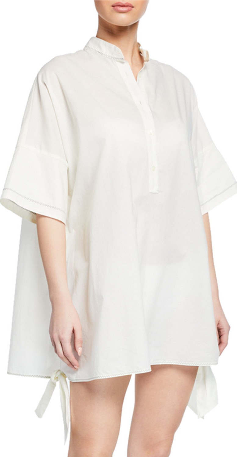 Stella McCartney Mini Contrast Stitching Tie-Side Coverup Dress