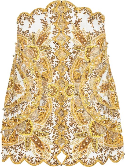 Zimmermann Zippy paisley linen miniskirt