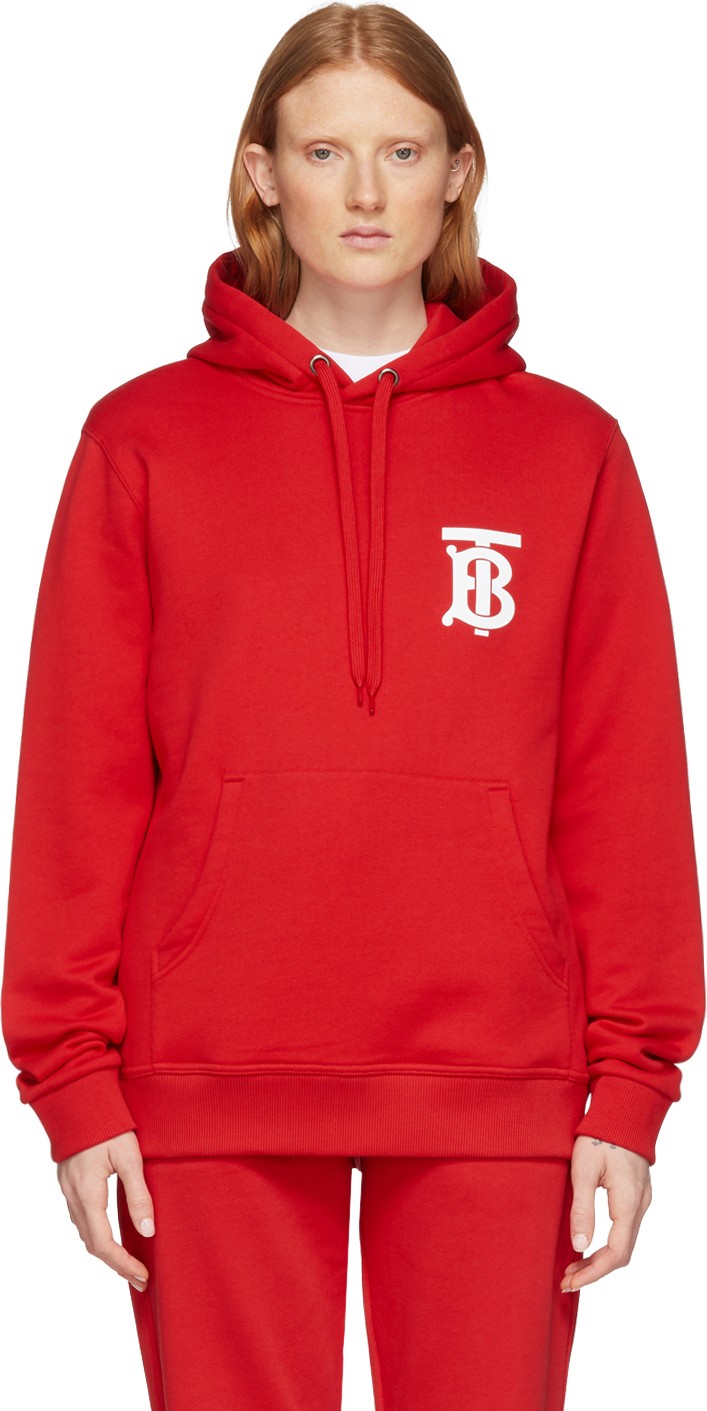 Burberry London England Red Landon Logo Hoodie
