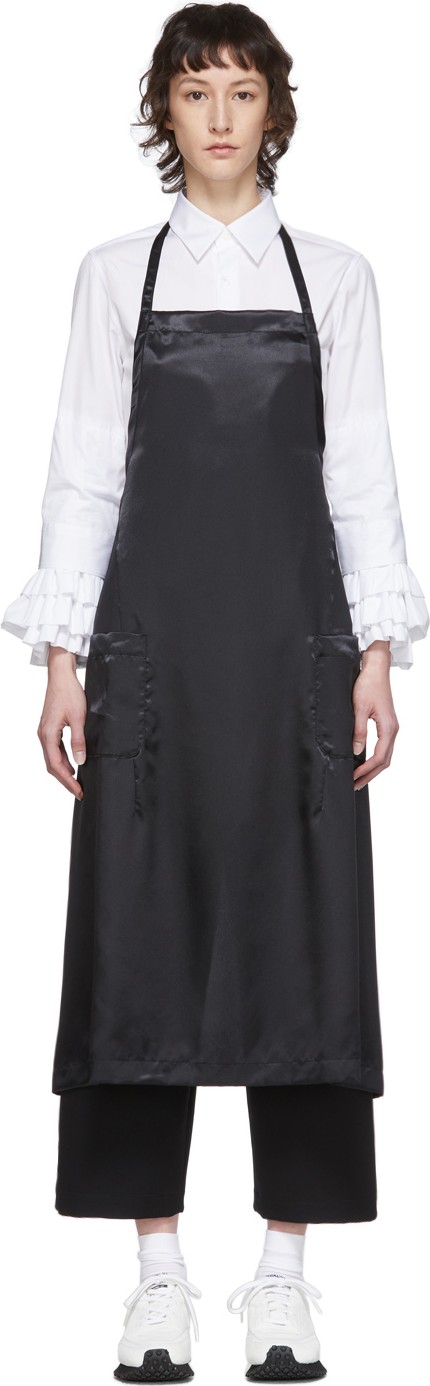 Comme Des Garçons Comme Des Garçons Black Satin Apron Dress