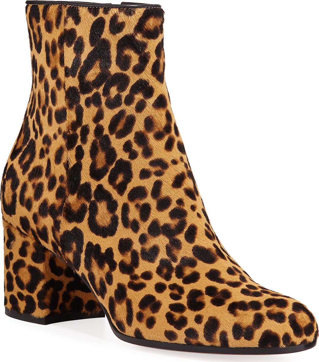 Gianvito Rossi Leopard-Print Calf Hair Booties