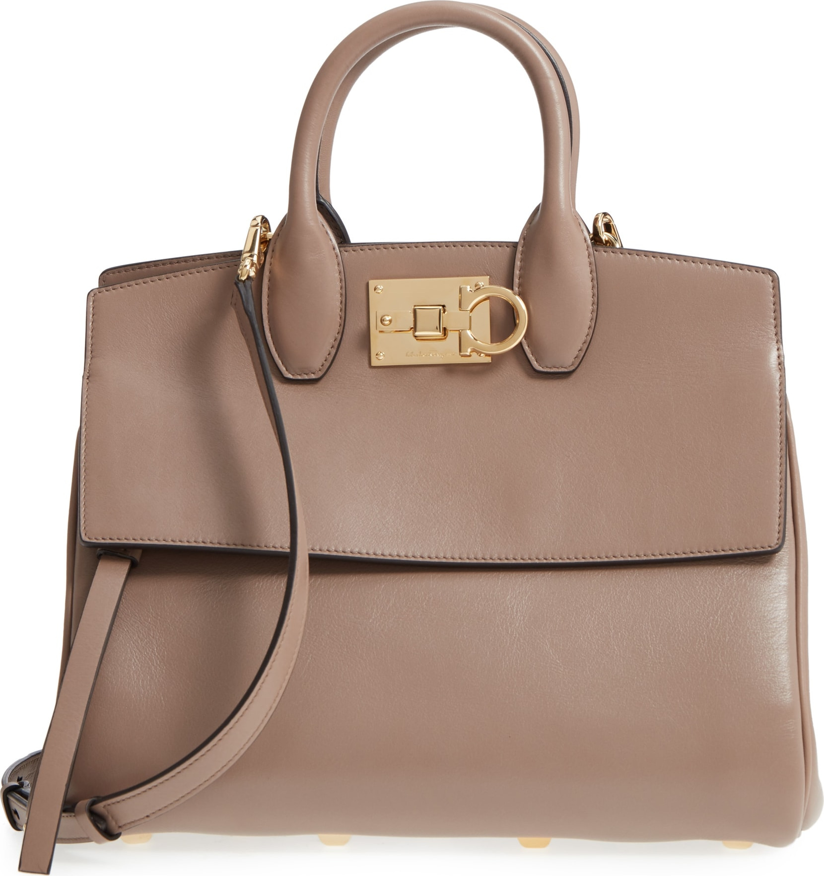 Salvatore Ferragamo Studio Calfskin Leather Top Handle Tote