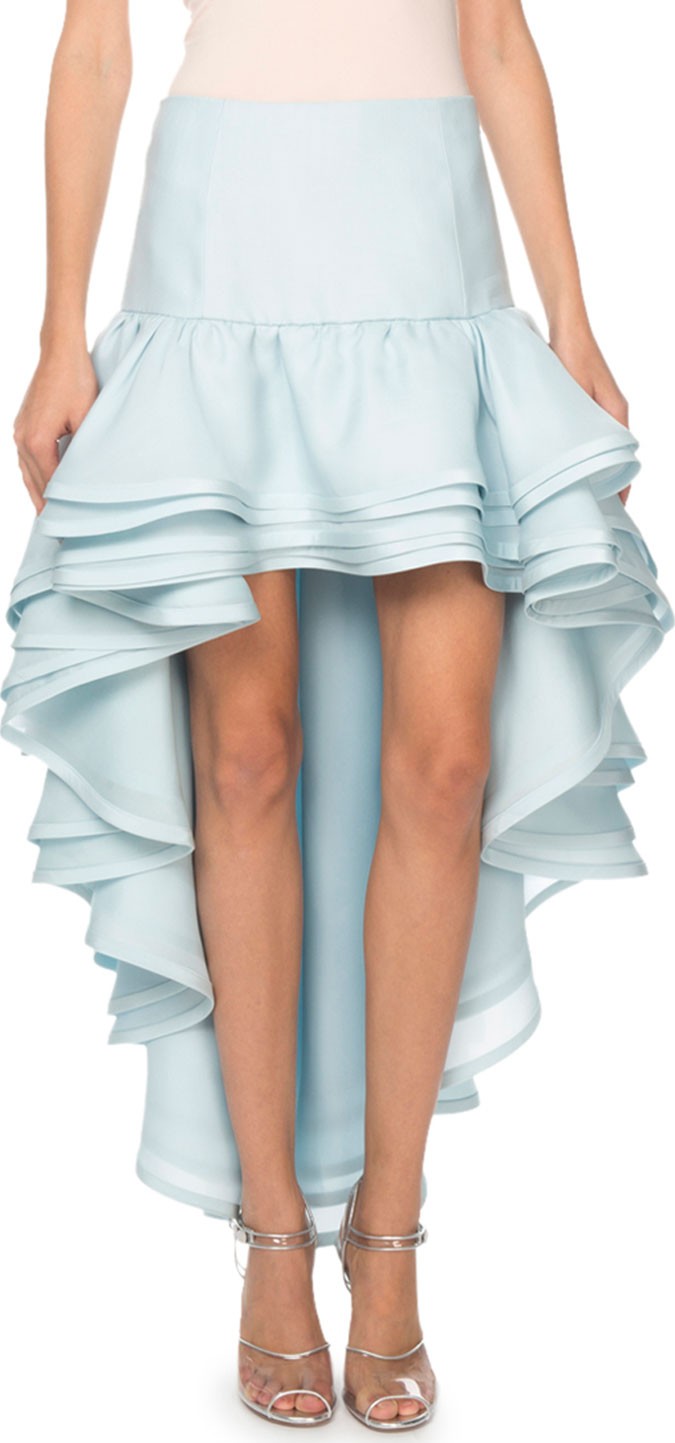 MARC JACOBS Cascading Silk High-Low Skirt