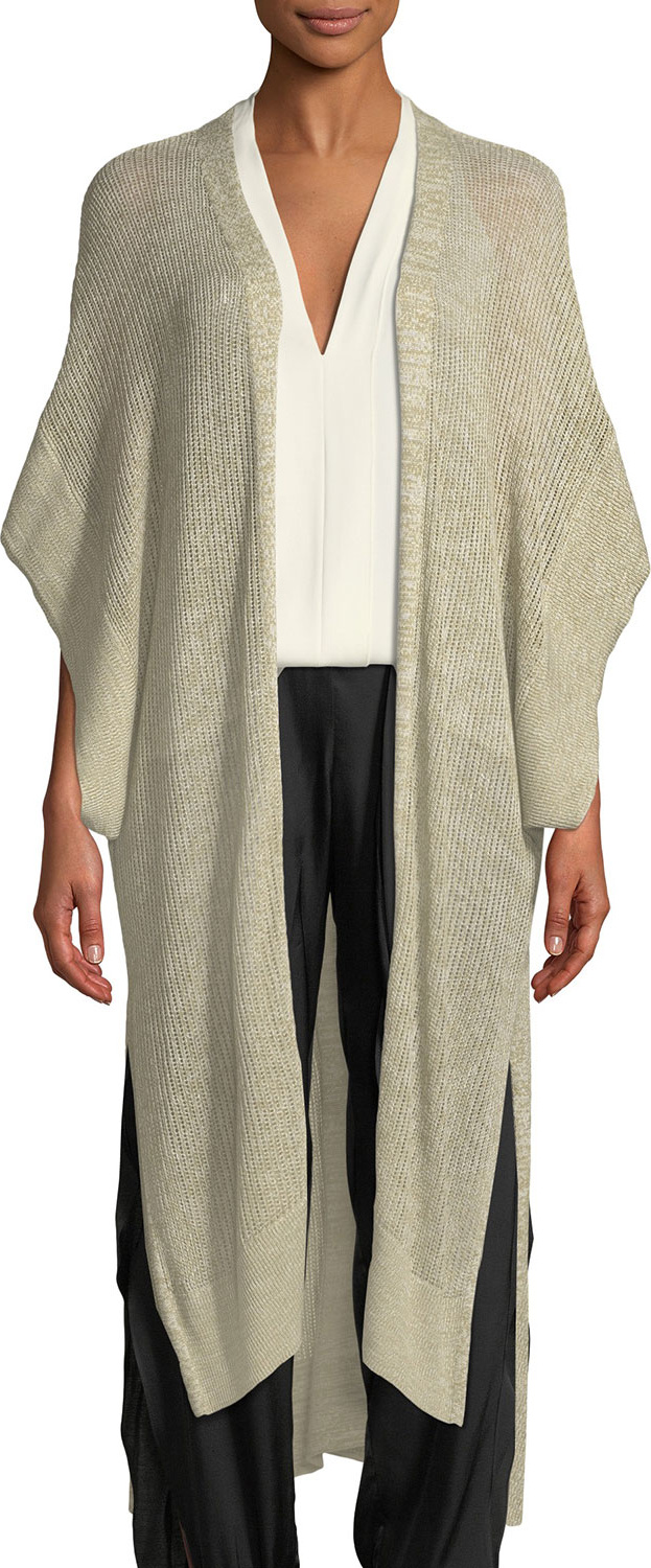 HALSTON HERITAGE Short-Sleeve Kaftan Cardigan