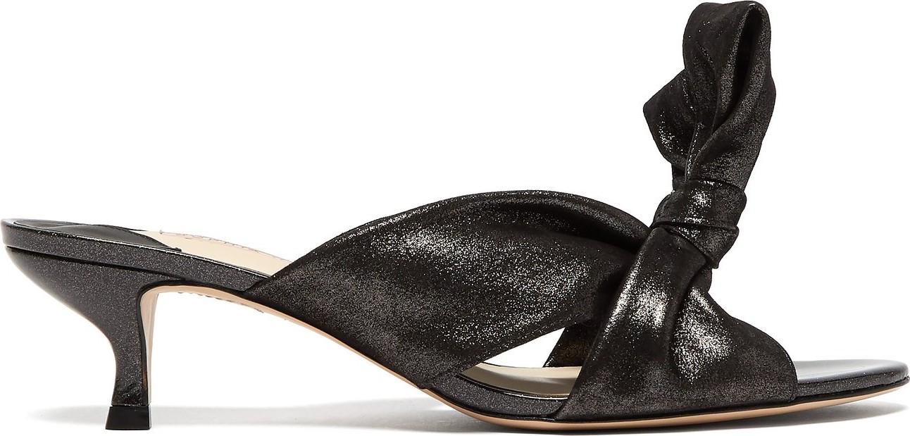 Sophia Webster Bonnie shimmering suede knotted mules