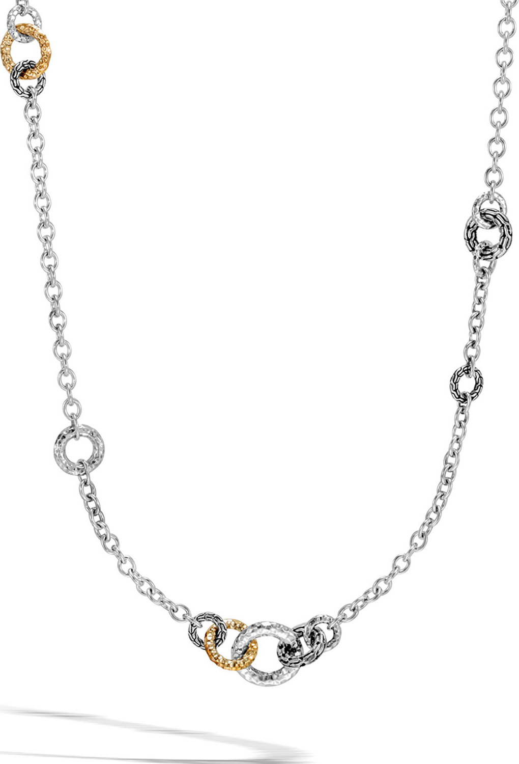 John Hardy Classic Chain Hammered 18K & Silver Small Link Sautoir Necklace