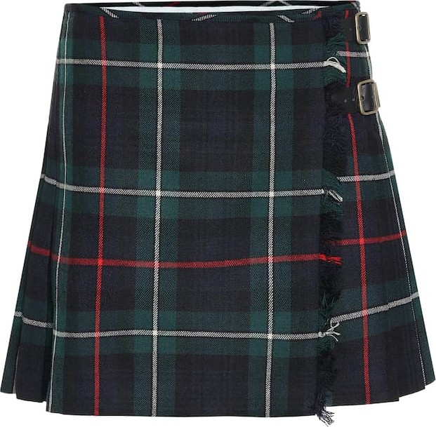 Polo Ralph Lauren Checked wool wrap skirt