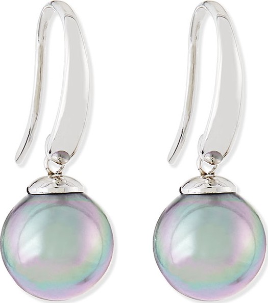 Majorica Gray Pearl Silver Drop Earrings