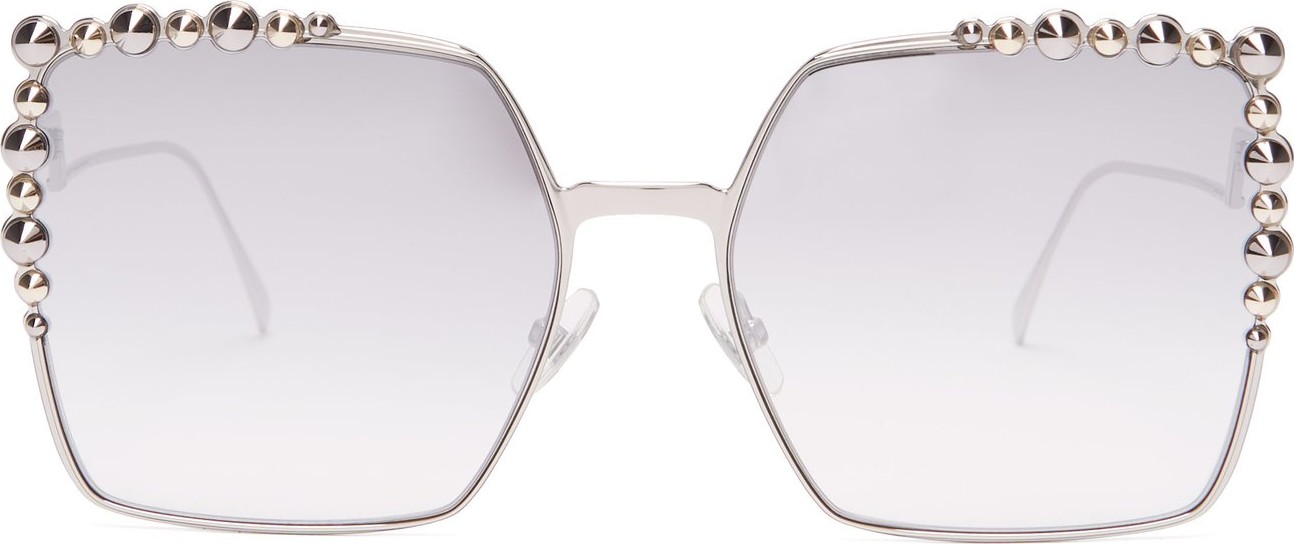 Fendi Square-frame embellished sunglasses