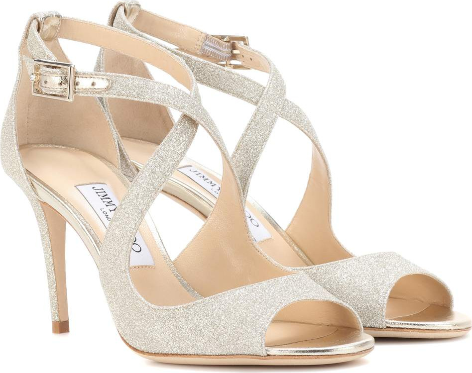 Jimmy Choo Emily 85 glitter sandals