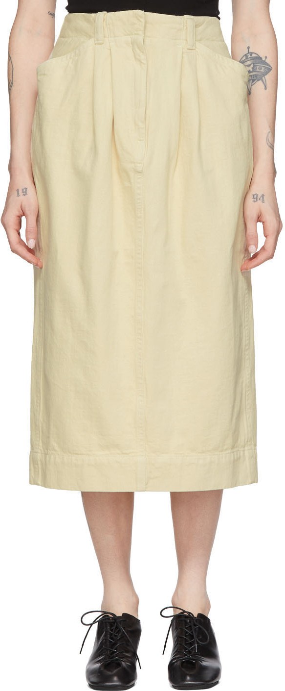Lemaire Off-White Denim Baggy Skirt
