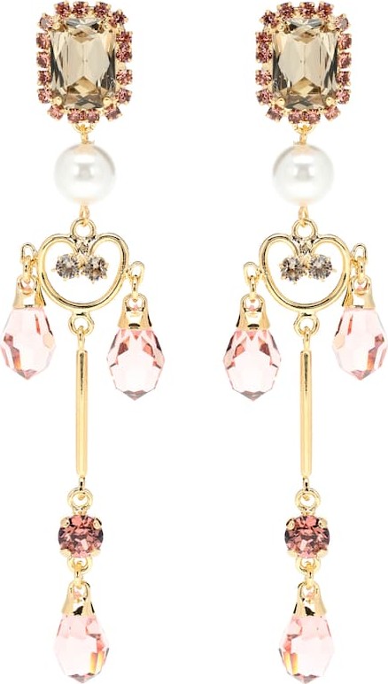Erdem Lace Pendant clip-on earrings