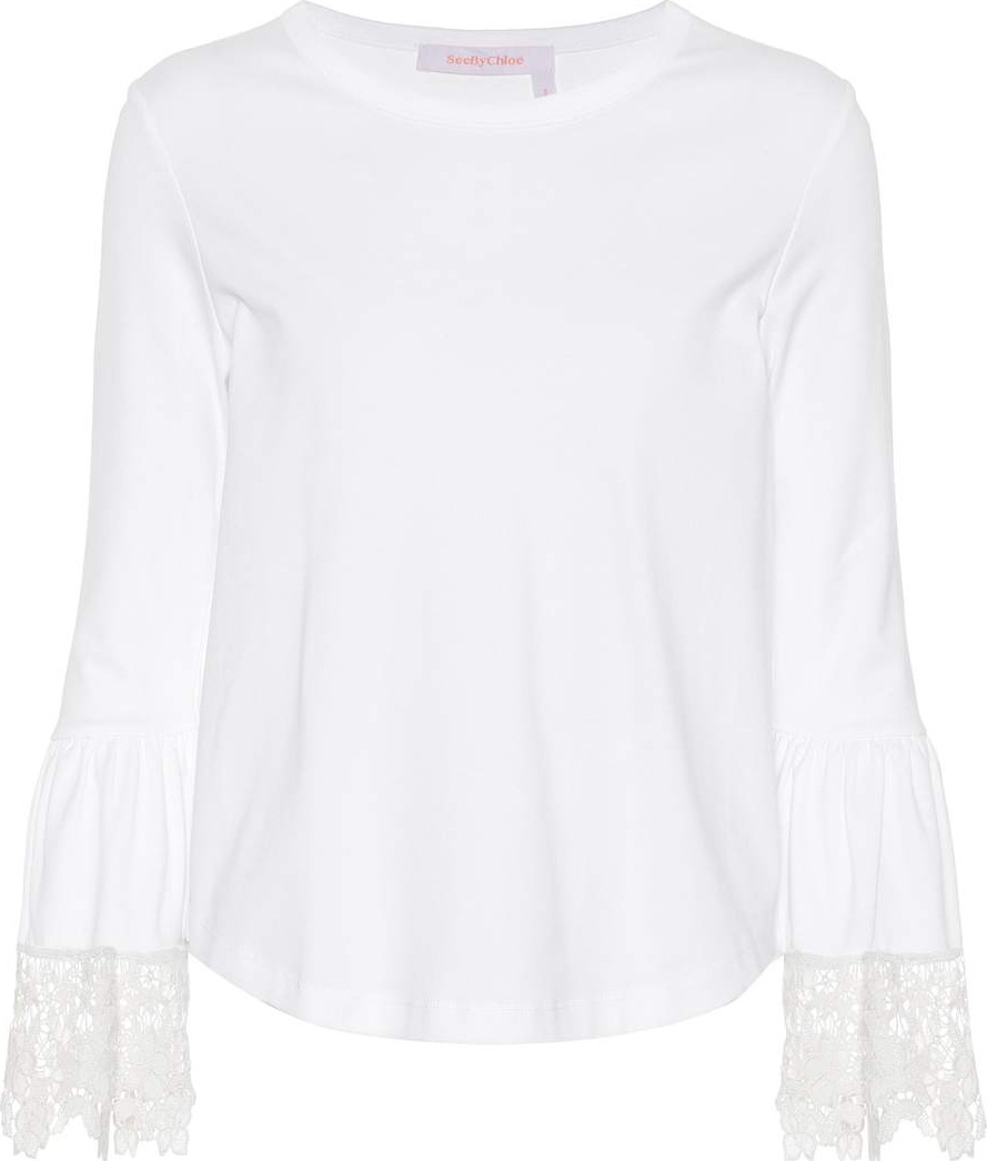 See By Chloé Lace-trimmed cotton top