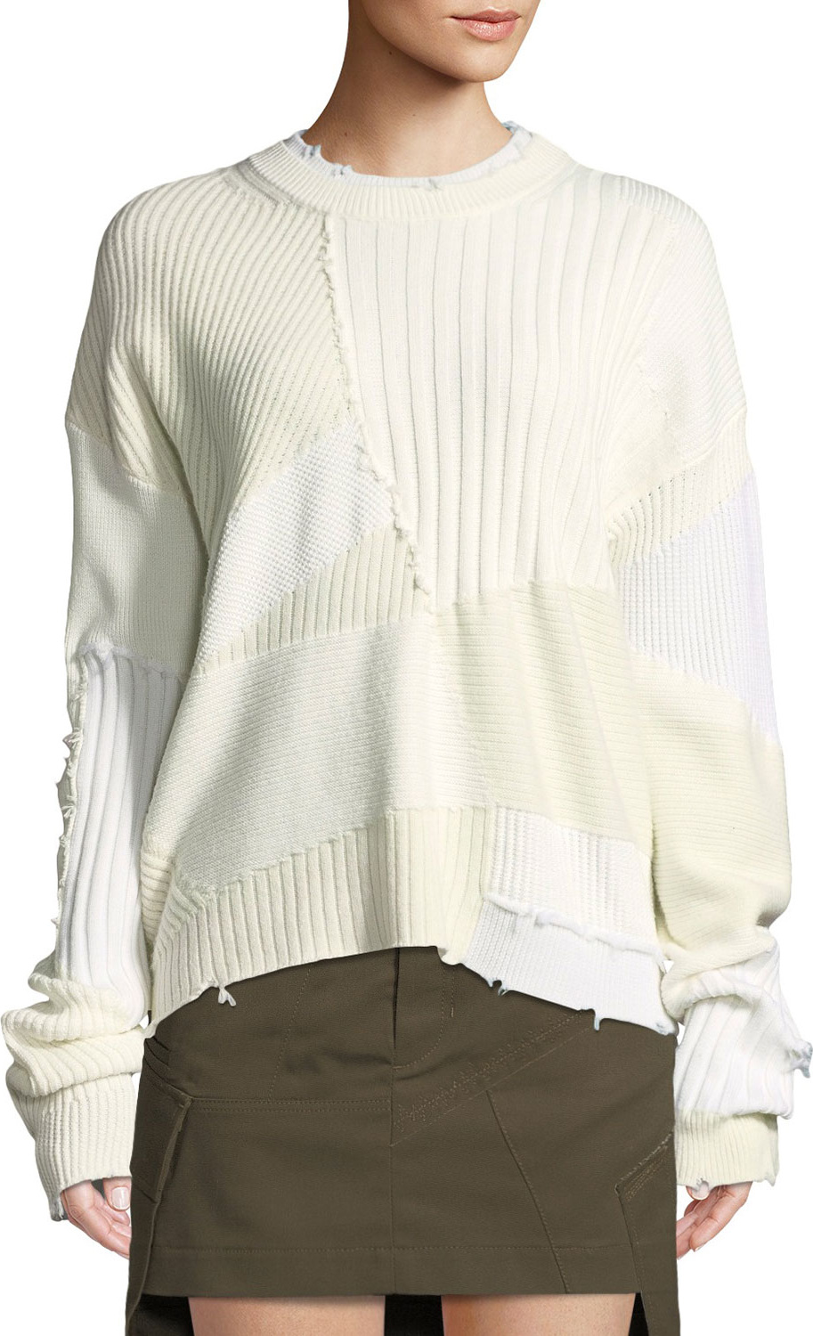 Helmut Lang Ribbed Oversized Crewneck Sweater