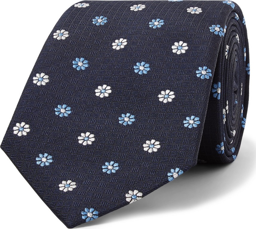 Turnbull & Asser 8cm Embroidered Silk-Jacquard Tie