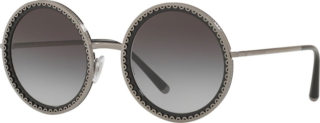 Dolce & Gabbana Round Scalloped Metal Frame Sunglasses