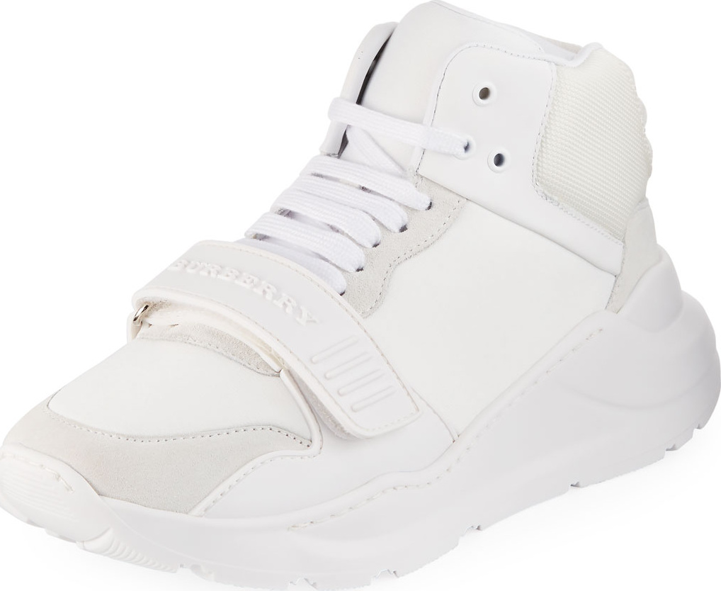Burberry London England Regis Leather/Suede High-Top Sneakers