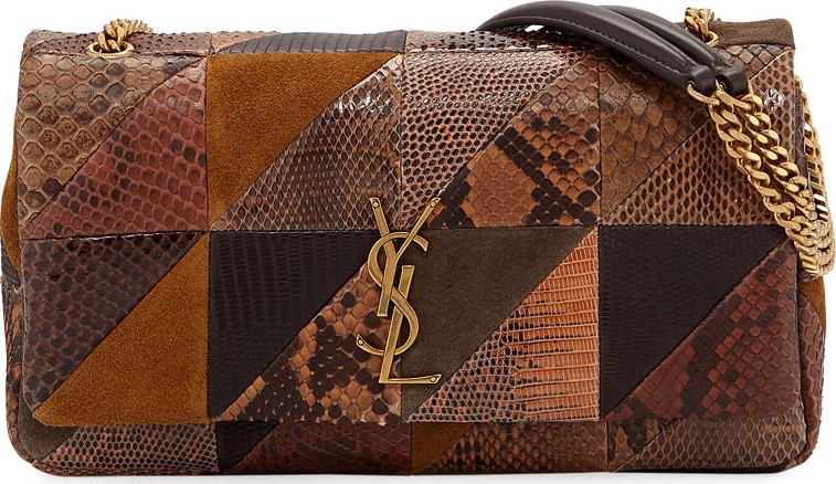 Saint Laurent Jamie Medium YSL Python Patchwork Shoulder Bag