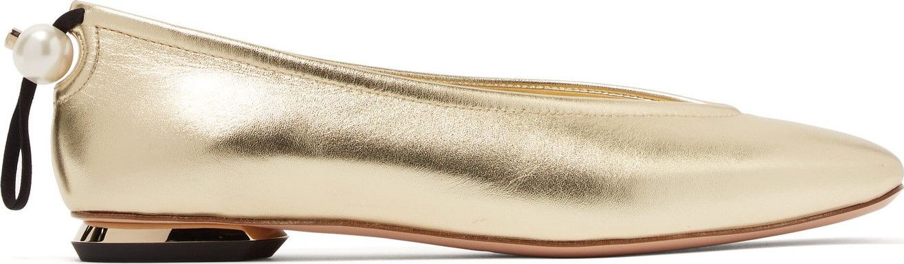 Nicholas Kirkwood Delfi pearl-toggle leather ballet flats