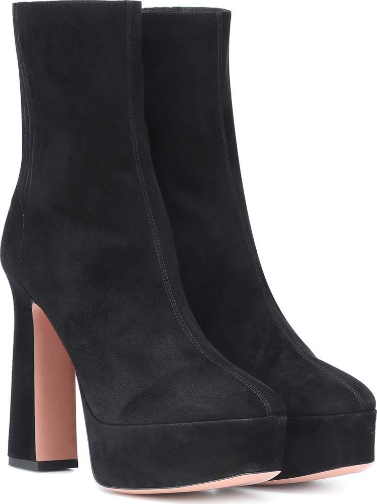 Aquazzura Saint Honore 125 suede ankle boots