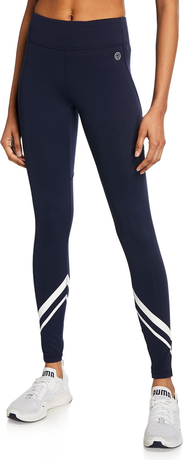Tory Sport Chevron Full-Length Performance Leggings