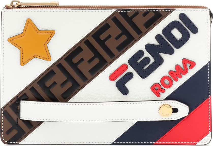 Fendi FENDI MANIA leather clutch