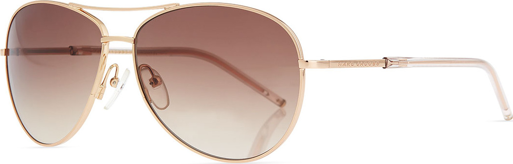 MARC JACOBS Metal Curved-Brow Aviator Sunglasses