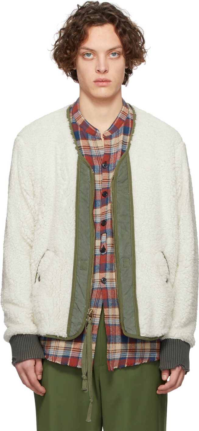 Greg Lauren Off-White Modern Flight Jacket