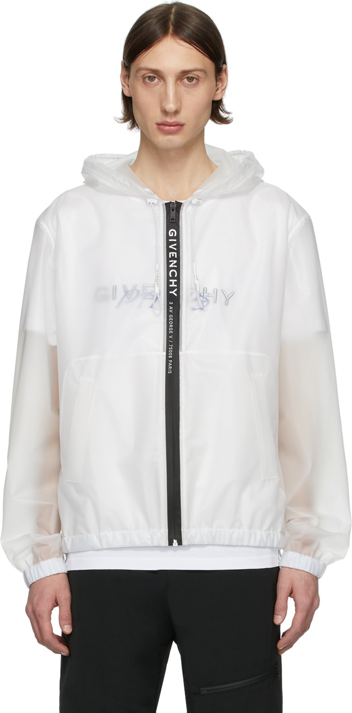 Givenchy White Transparent Windbreaker Jacket