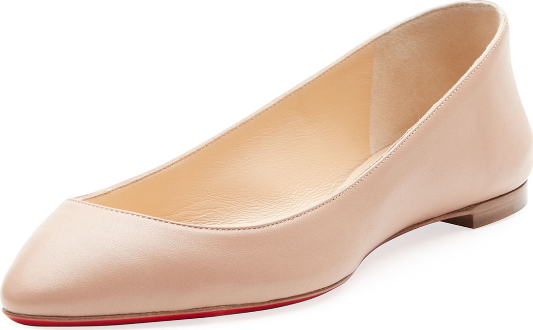 Christian Louboutin Eloise Napa Leather Red Sole Flat