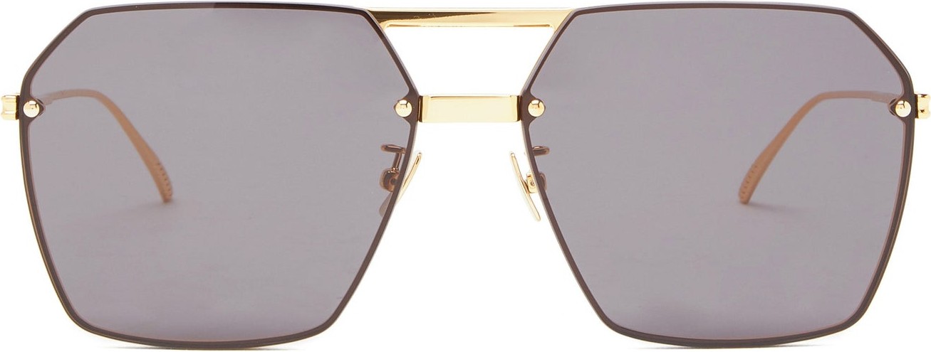 Bottega Veneta Angular aviator metal sunglasses