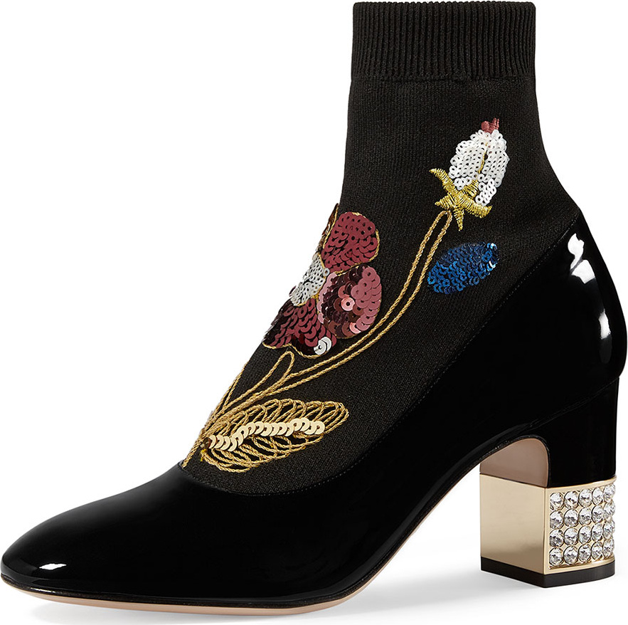 Gucci Sequined Knit Bootie