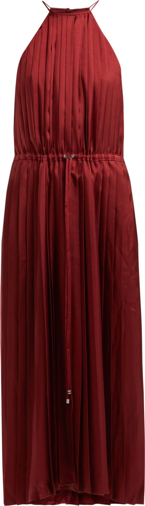 Tibi Mendini pleated satin midi dress