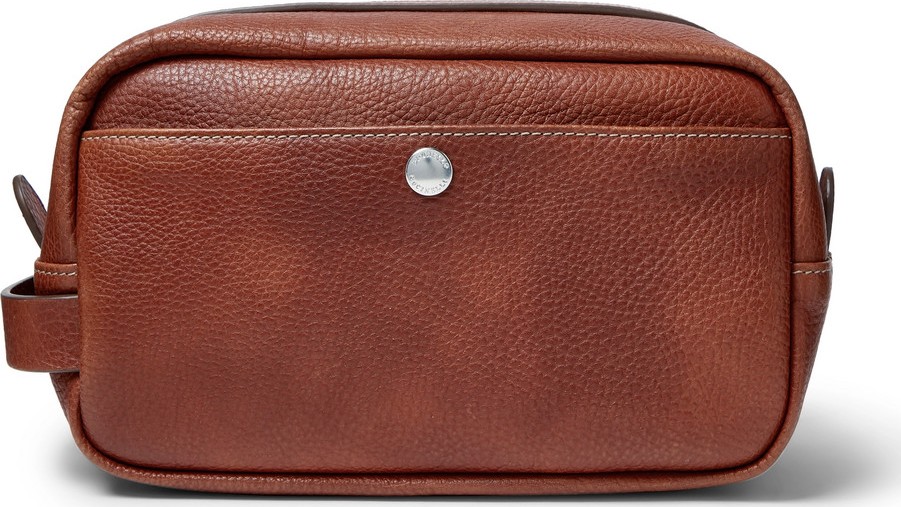 Brunello Cucinelli Full-Grain Leather Wash Bag