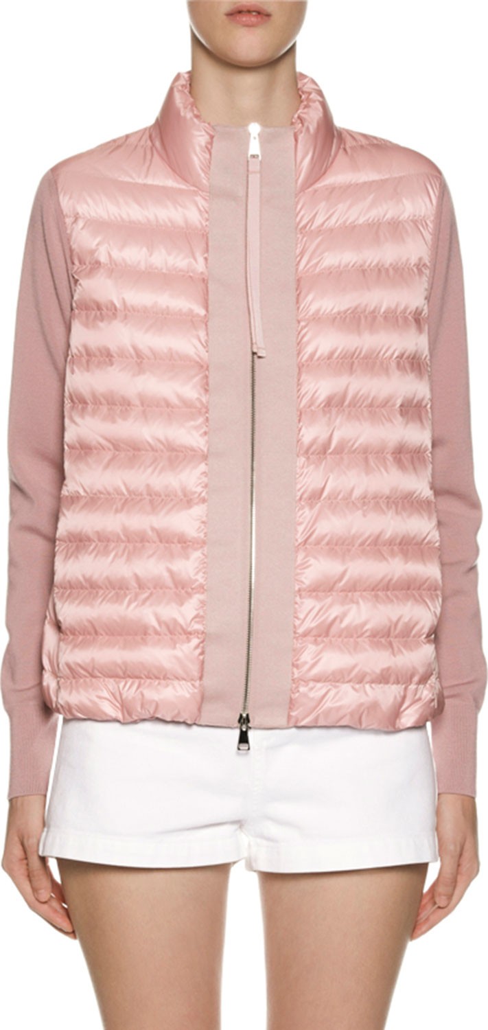 Moncler Knit & Down Combo Cardigan