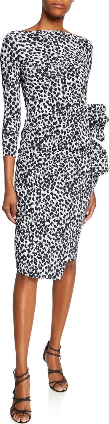 La Petite Robe di Chiara Boni Zelma Side-Shirred Printed Dress La Petite Robe di Chiara Boni Zelma Side-Shirred Printed Dress