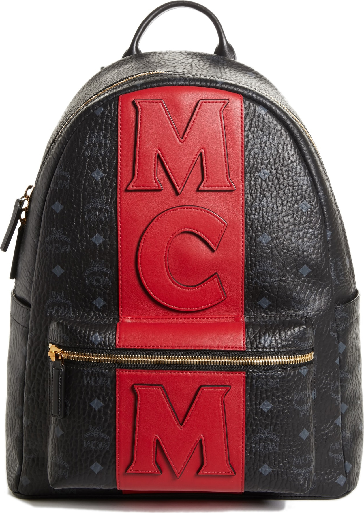 MCM Stark Stripe Faux Leather Backpack