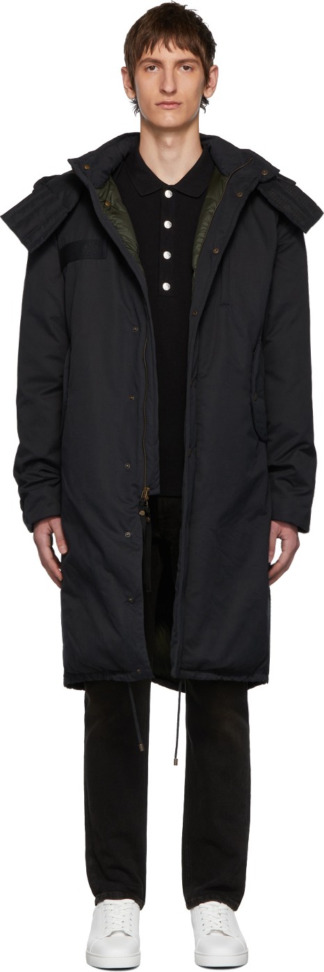 Mr&Mrs Italy Black Cotton Deerskin Coat