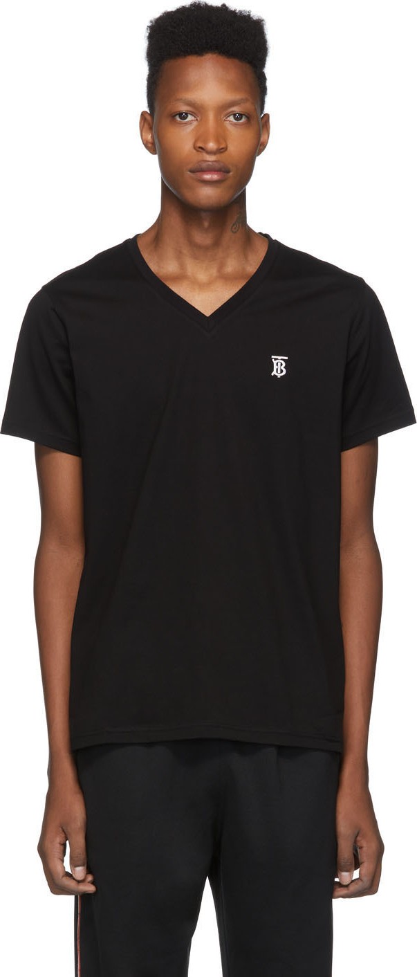 Burberry London England Black Marlet V-Neck T-Shirt