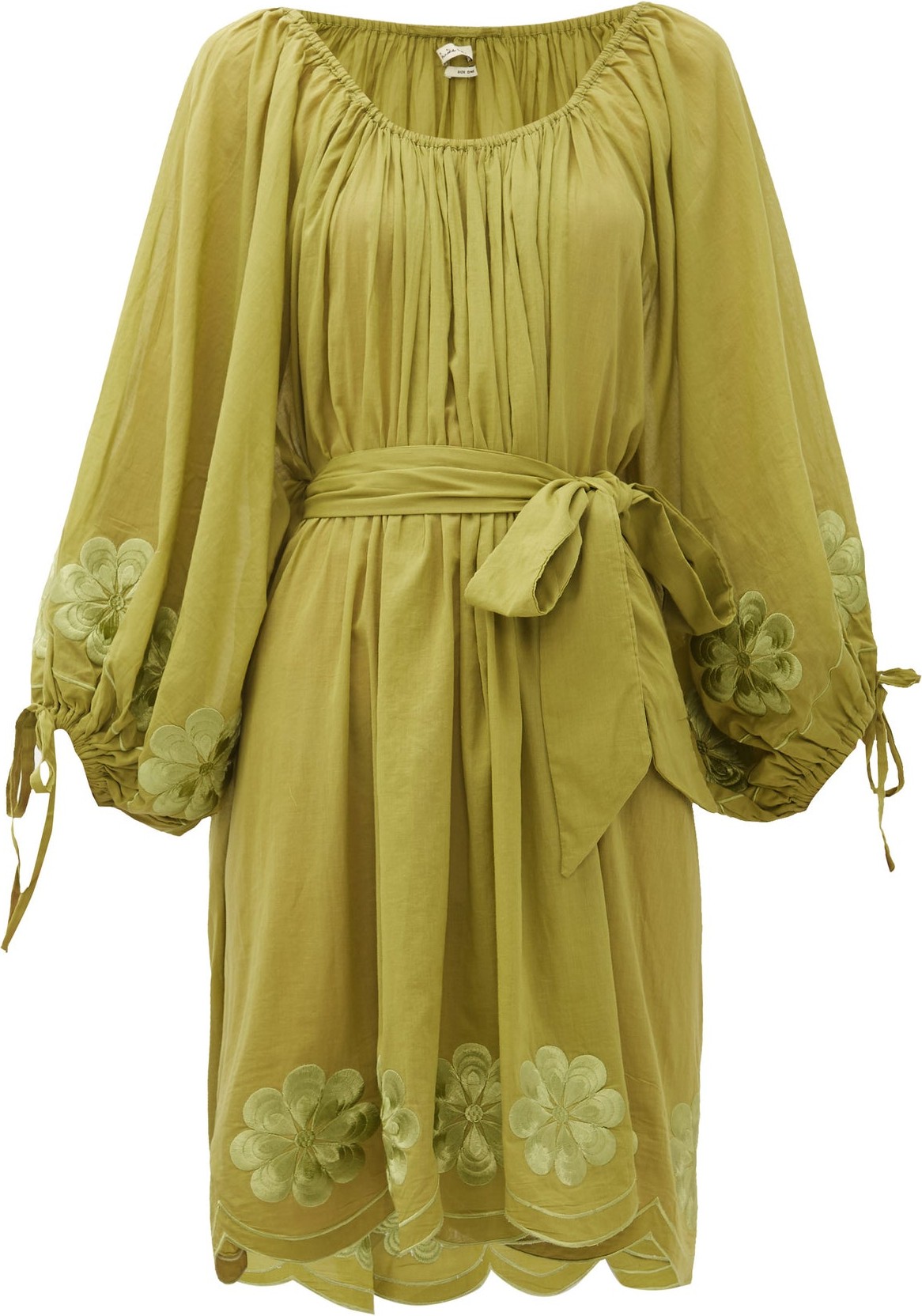 Innika Choo Frida Burds floral-embroidered cotton-voile dress