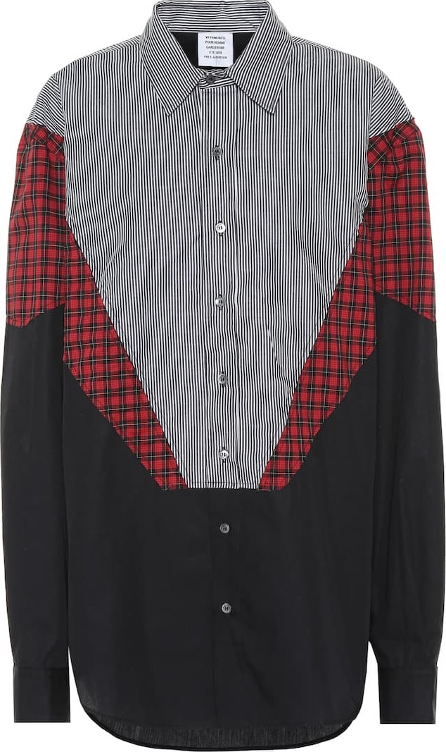 Vetements Patchwork cotton shirt