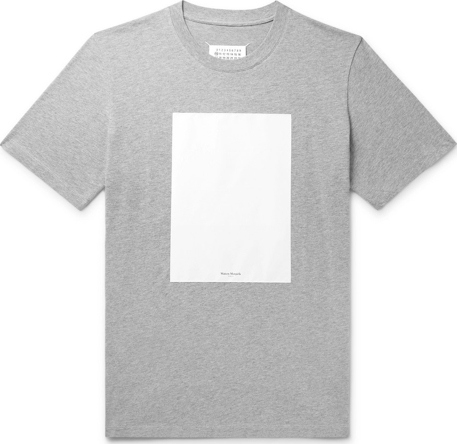 Maison Margiela Shell-Panelled Mélange Cotton-Jersey T-Shirt
