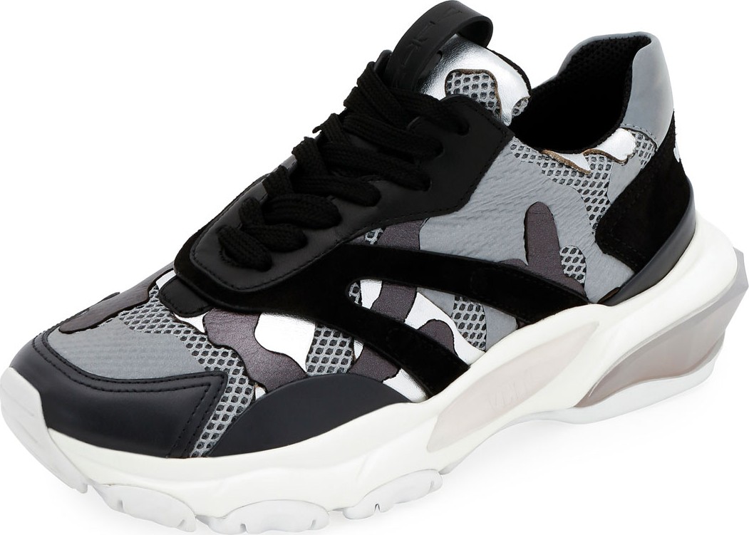 Valentino Bounce Camo Lace-Up Sneakers