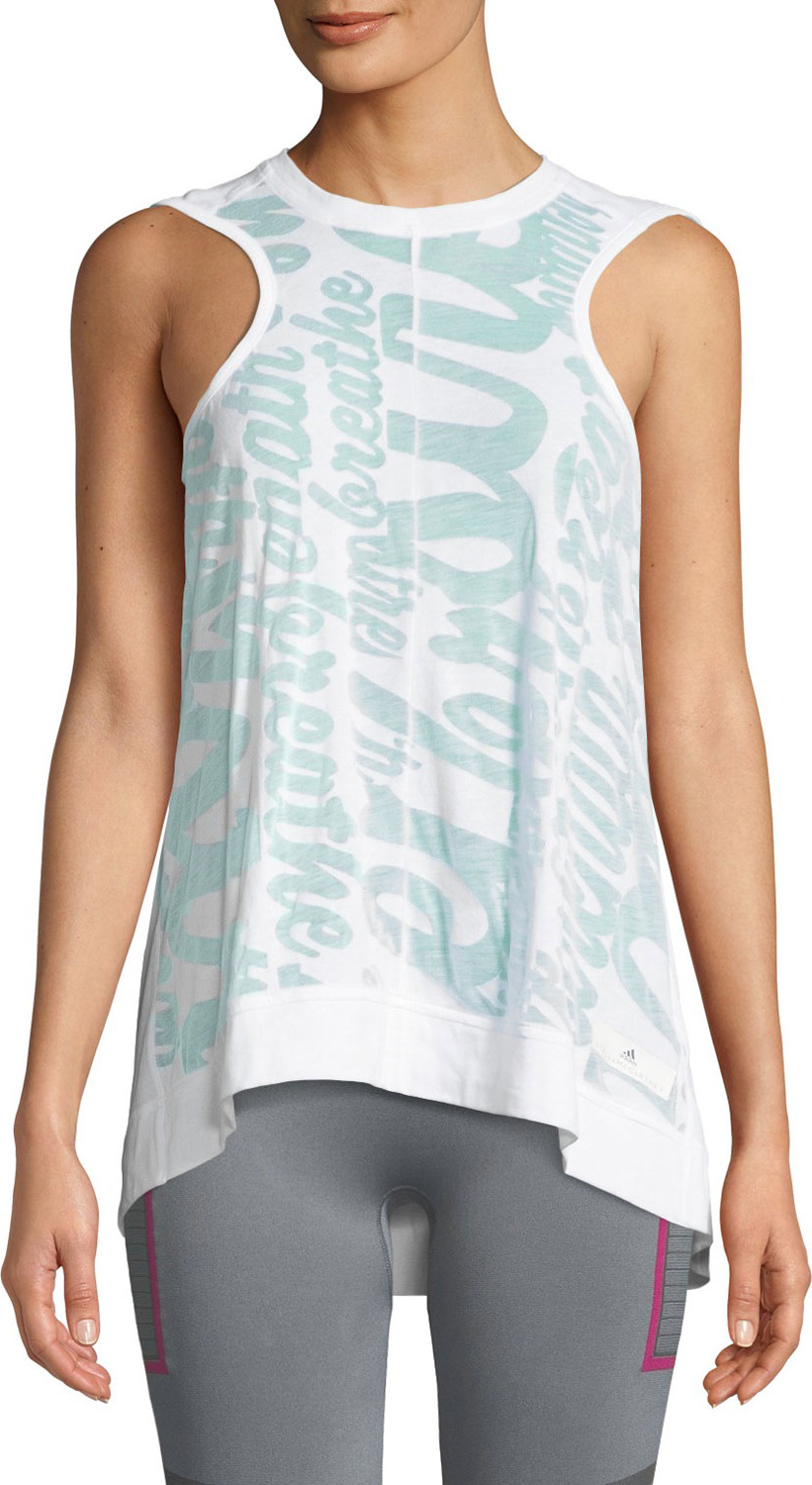 Adidas By Stella McCartney Essentials Draped Graphic Performance Tank