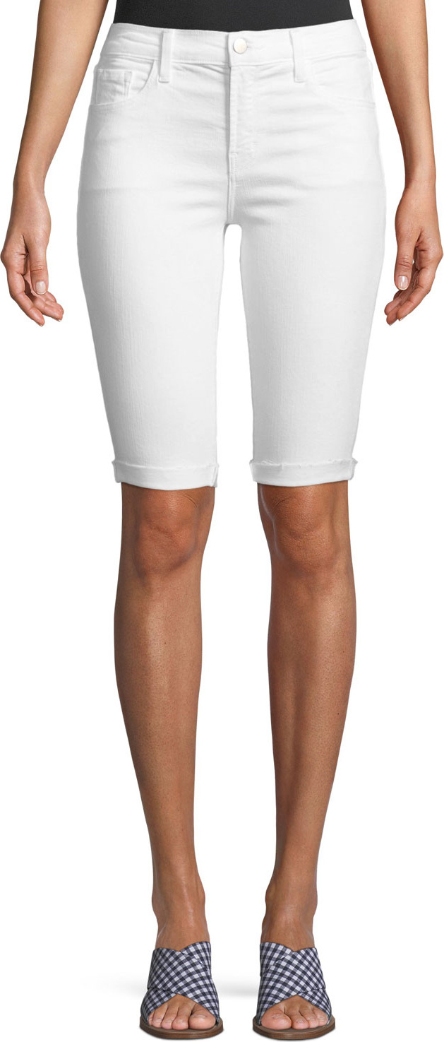 J BRAND Mid-Rise Skinny Bermuda Shorts, Blanc