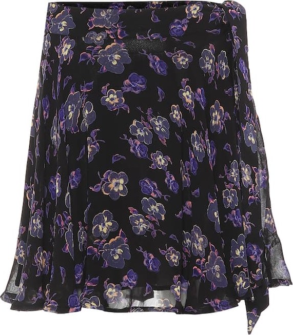 Ganni Floral georgette miniskirt