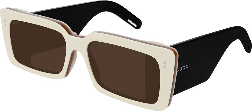 Gucci Two-Tone Chunky Rectangle Sunglasses