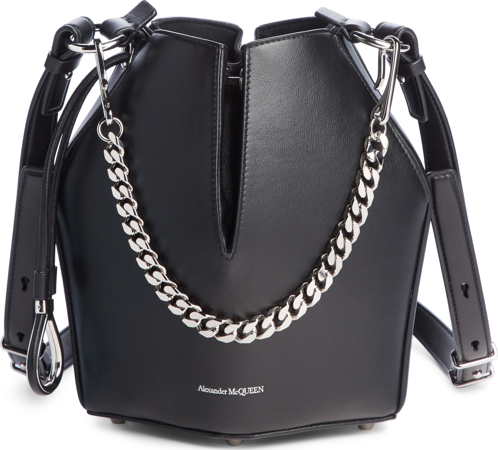 Alexander McQueen Small Leather Bucket Bag