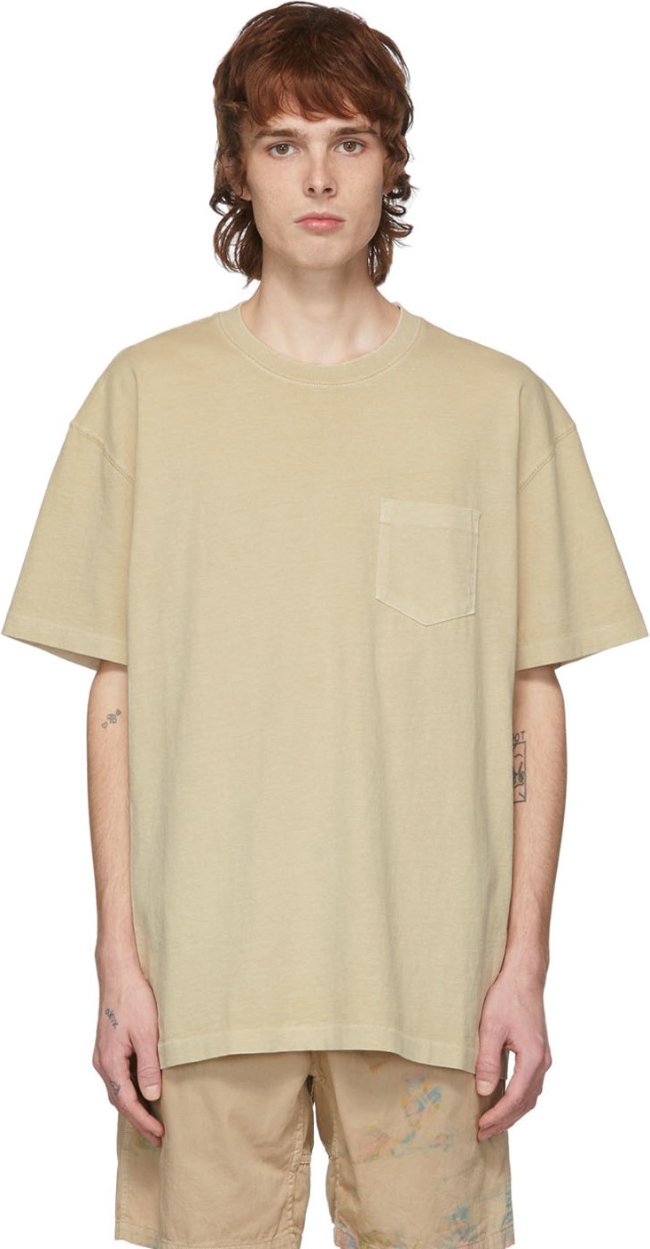 John Elliott Tan Loose Stitch Pocket T-Shirt