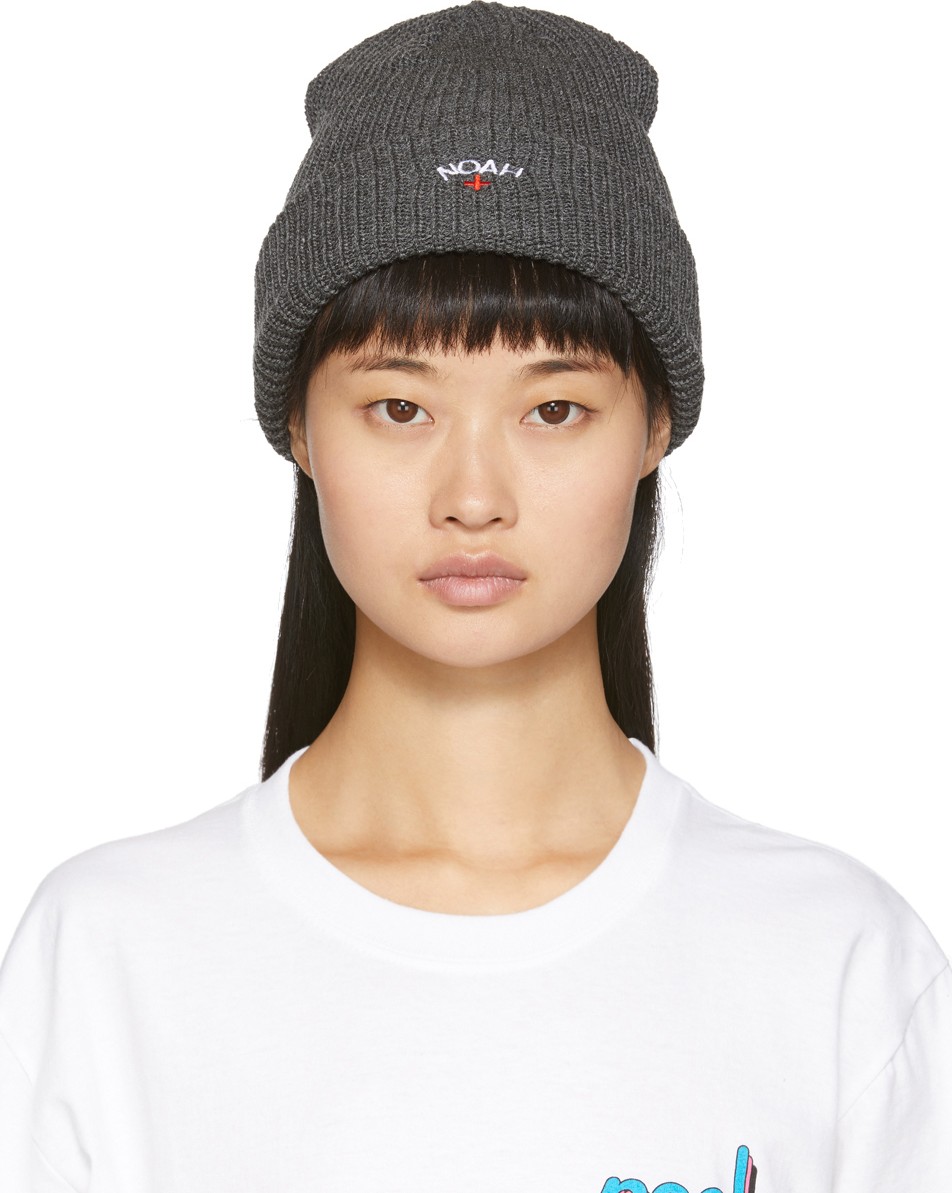 Noah NYC Grey Core Logo Beanie